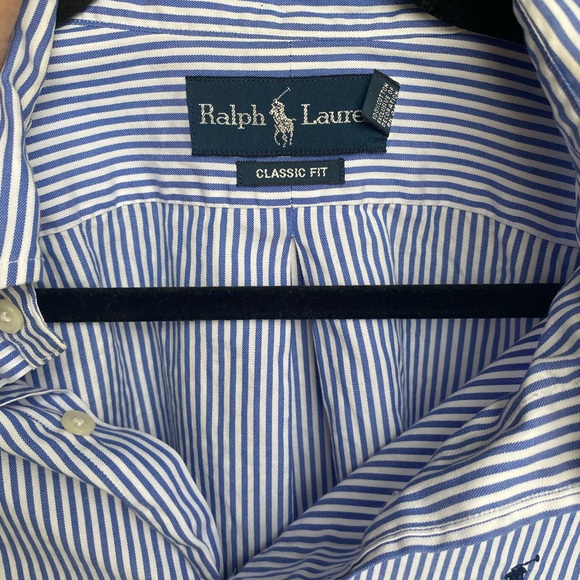 Men’s Ralph Lauren Classic Fit Long Sleeve Striped Button Up Shirt - Picture 11 of 11